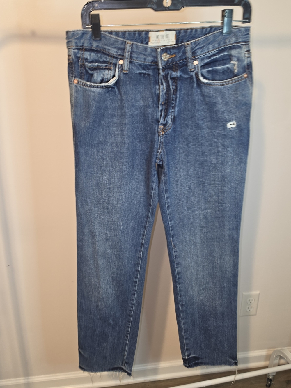 We The Free Cropped Mid-Blue Denim Jeans